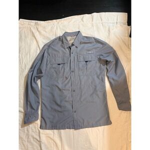 Eddie Bauer Mens Long Sleeve Performance Shirt Gray Plaid Pockets Outdoor Size M